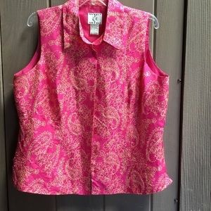 Bright pink beaded shirt